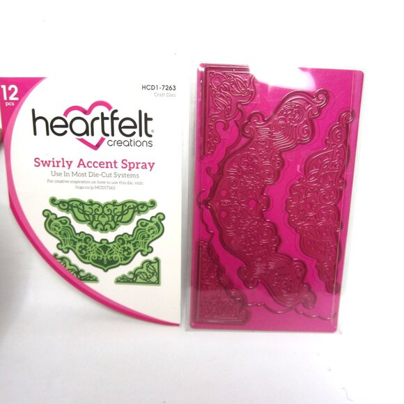 Heartfelt Creations Swirly Accent Spray Craft Dies HCD1-7263 Borders Trim - Picture 1 of 3